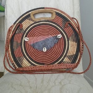 Afrocentric bamboo purse